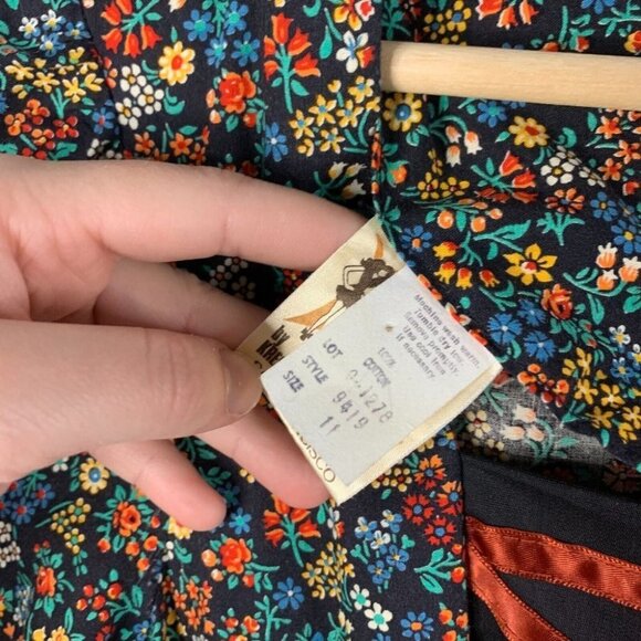Rags by Kressandra Vintage VTG Cottagecore Praire Floral Midi Dress Hippie 11 - Picture 4 of 14